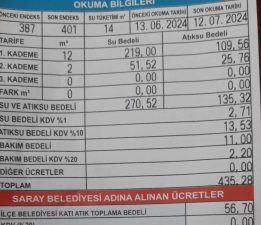 Su Faturası Vatandaşı İsyan Ettirdi