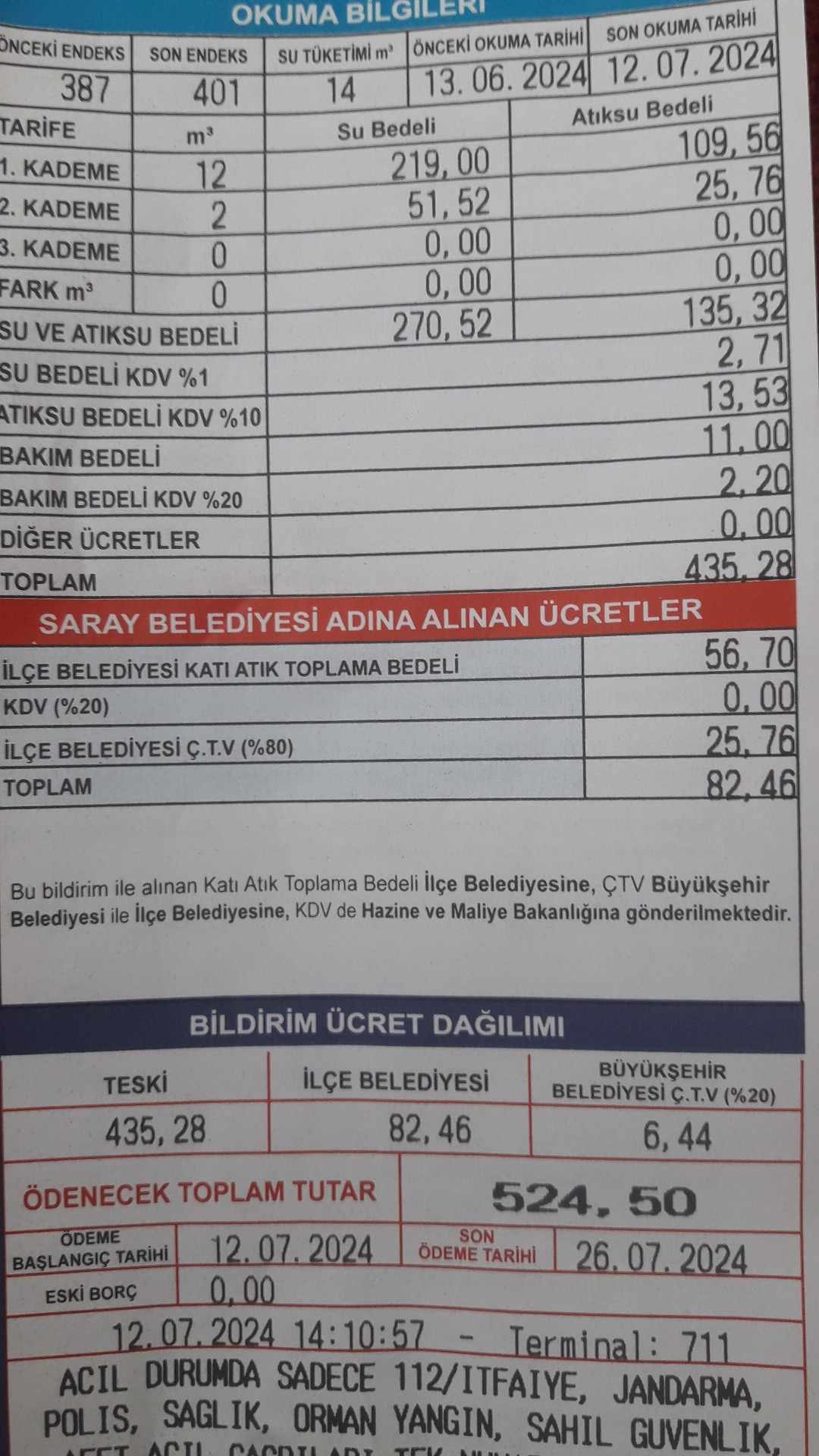 Su Faturası Vatandaşı İsyan Ettirdi